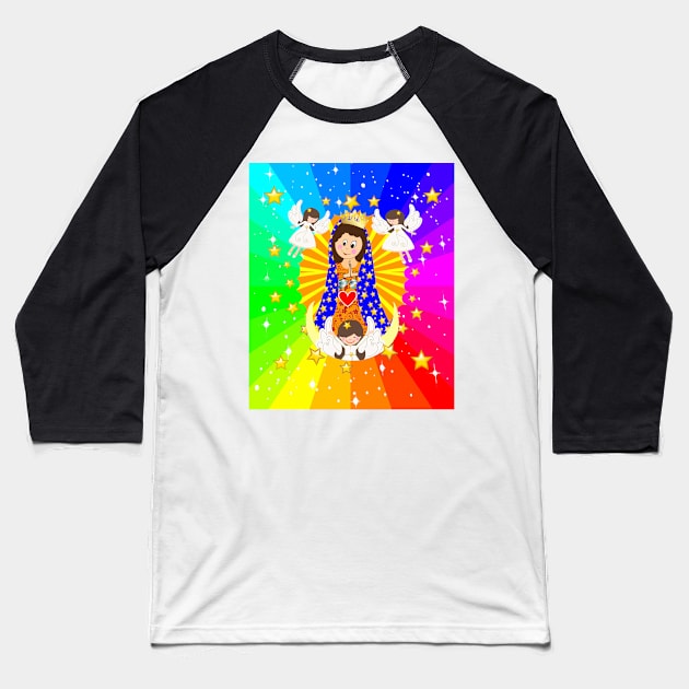 Our Lady of Guadalupe Guadalupita Virgen Maria Mexican Virgin Mary Mexico Baseball T-Shirt by hispanicworld